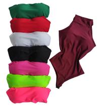 Body Com Bojo Gola Alta Suplex Femenino liso Body Com Bojo Gola Alta Suplex Femenino liso