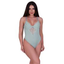 Body com Detahe de Renda Bore Adulto Feminino Juliete