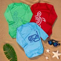 Body com Proteção UV50+ Ideal para Praia - Bebê Menino