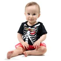 Body com Saia Bebê Caveira Mexicana - Halloween Body com Saia Bebê Caveira Mexicana - Halloween