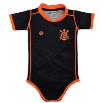Body Corinthians Bebe Preto e Laranja Oficial Torcidababy Body Corinthians Bebe Preto e Laranja Oficial Torcidababy