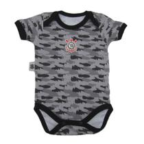 Body Corinthians Camuflado Bebe Preto Branco Oficial Revedor