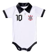 Body Corinthians Polo Branco Torcida Baby Body Corinthians Polo Branco Torcida Baby