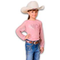 Body Country Feminina Infantil Manga Longa Com Brilho Strass Body Country Feminina Infantil Manga Longa Com Brilho Strass
