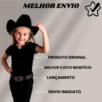 Body Country Feminino Infantil Com Strass Preto Zoe Western Body Country Feminino Infantil Com Strass Preto Zoe Western