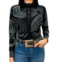 Body Country Feminino Pedraria Em Strass Roz