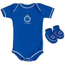 Body Cruzeiro Bebe + Pantufa Conjunto Oficial Torcidababy