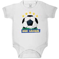 Body curto bebê branco estampa mini craque do brasil copa 2022