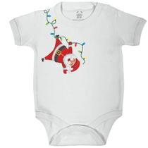 Body curto bebê branco estampa papai noel natal