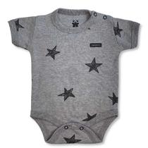 Body curto bebê mescla estampado estrelas