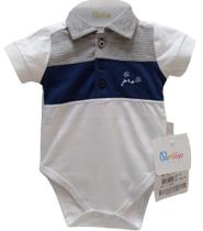Body Curto Luxo Bebê Menino Bordado Verão Polo Paraiso 13996 Body Curto Luxo Bebê Menino Bordado Verão Polo Paraiso 13996