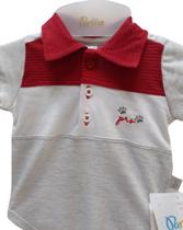 Body Curto Luxo Bebê Menino Bordado Verão Polo Paraiso 13996