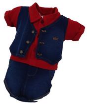 Body Curto Luxo Jeans Bebê Menino Verão Katita Kids Ref 2241 Body Curto Luxo Jeans Bebê Menino Verão Katita Kids Ref 2241