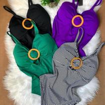 Body de alça com detalhe argola Body de alça com detalhe argola