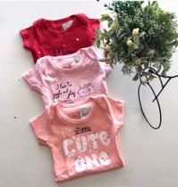 Body de algodão infantil kit com 3