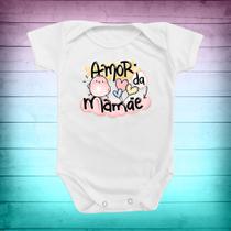 Body de Bebê Amor da Mamãe Menina Rosa Presente Mimo Roupinha de Bebê Monibeni