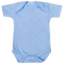 Body de Bebê Basic Manga Curta Azul