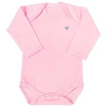 Body de Bebê Basic Manga Longa Rosa