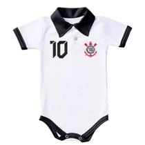 Body De Bebê Corinthians Camisa Polo Roupinha Time Futebol