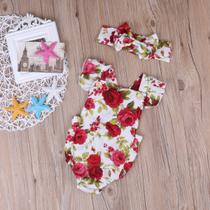Body De Bebê Infantil Blogueira Estampado De Flores Florido Body De Bebê Infantil Blogueira Estampado De Flores Florido