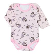 Body de bebê longo estampa bailarina rosa claro Body de bebê longo estampa bailarina rosa claro