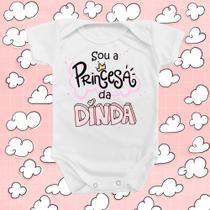 Body de Bebê Madrinha Princesa Menina Rosa Presente Mimo Dinda Batizado
