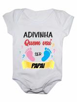 Body de bebê manga curta adivinha quem vai ser papai