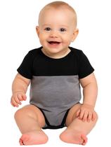 Body de Bebê Manga Curta Básico Preto Cinza Body de Bebê Manga Curta Básico Preto Cinza