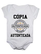 Body de bebê manga curta estampa miniatura do papai