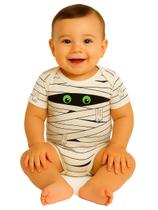 Body de Bebê Manga Curta Temático Fantasia Múmia