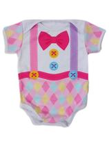 Body de Bebê Manga Curta Temático Fantasia Palhacinha