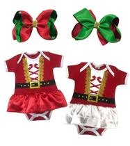 Body de bebê menina natal com laço Body de bebê menina natal com laço