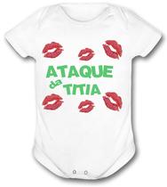 Body de bebê personalizado ataque da titia body infantil