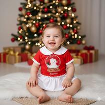 Body de bebê personalizado de Natal com saia