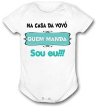 Body de bebê personalizado na casa da vovó quem manda sou eu