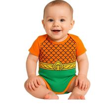 Body de Bebê Personalizado Temático AQUAMAN