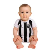 Body de Bebê Personalizado Temático Time Futebol Santos