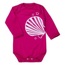 Body de Bebê Proteção UV50+ Manga Longa Concha Pink