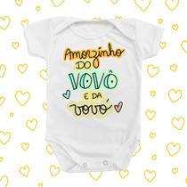 Body de Bebê Roupinha Amorzinho da Vovó e do Vovô Menina Menino Rosa Azul Presente Frase Doçura Avô Body de Bebê Roupinha Amorzinho da Vovó e do Vovô Menina Menino Rosa Azul Presente Frase Doçura Avô