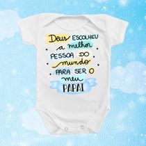Body de Bebê Roupinha Deus Escolheu a Melhor Pessoa Papai Menino Presente neutro Mimo Body de Bebê Roupinha Deus Escolheu a Melhor Pessoa Papai Menino Presente neutro Mimo