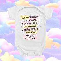 Body de Bebê Roupinha Deus Frase Doçura Vovó Menina Rosa Presente Mimo para Avós