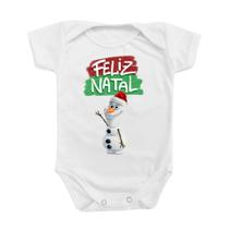 Body de Bebê Roupinha Feliz Natal Boneco de Neve Mimo Festas Presente Temático Menino Menina Olaf
