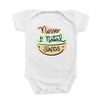 Body de Bebê Roupinha Nosso Primeiro Natal Juntos Presente Temático Feliz Natal Menino Menina MB