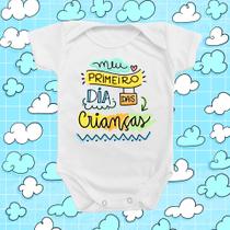 Body de Bebê Roupinha Primeiro Dia das Crianças Menino Presente Comemoração Temático Mimo Body de Bebê Roupinha Primeiro Dia das Crianças Menino Presente Comemoração Temático Mimo