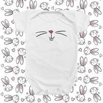 Body De Bebê Roupinha Temático Coelhinho Páscoa Nariz de Coelho Menino Menina Presente Divertido Mim