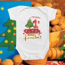 Body de Bebê Roupinha Temático Meu Primeiro Natal em Família Menino Menina Comemoração Presente Mimo Body de Bebê Roupinha Temático Meu Primeiro Natal em Família Menino Menina Comemoração Presente Mimo