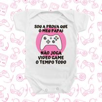 Body de Bebê Roupinha Temático Presente Mimo Vídeo Game Jogar Papai Menina Body de Bebê Roupinha Temático Presente Mimo Vídeo Game Jogar Papai Menina