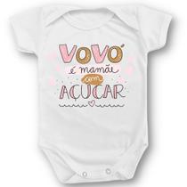 Body de Bebê Vovó Vovô Com Açucar Temáticos Personalizados