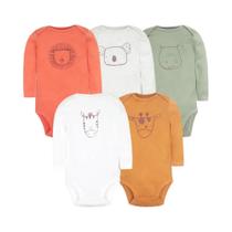 Body de Manga Comprida para Meninos (Pacote com 5) - Algodão Macio - Primavera/Outono Body de Manga Comprida para Meninos (Pacote com 5) - Algodão Macio - Primavera/Outono
