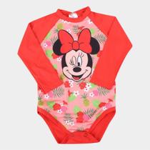 Body de Praia Bebê Manga Longa Disney Minnie UV50+ Feminino